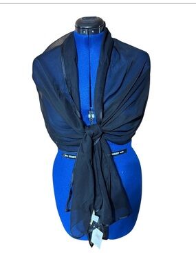 Bernie of New York Black 100% silk made in US chiffon wrap from Nordstrom! (mlb)